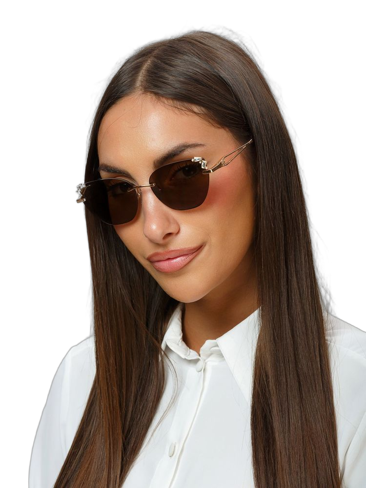 Blumarine Sbm230s Metal Cat-Eye Sunglasses — Gold