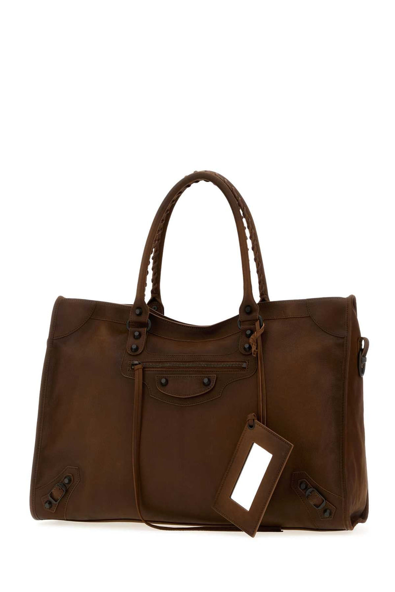Balenciaga City Shoulder Bag — Brown