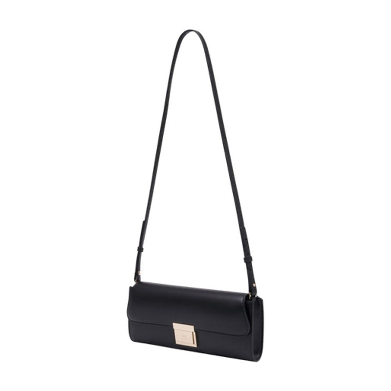 Ami Paris Calfskin Leather Crossbody Bag — Black