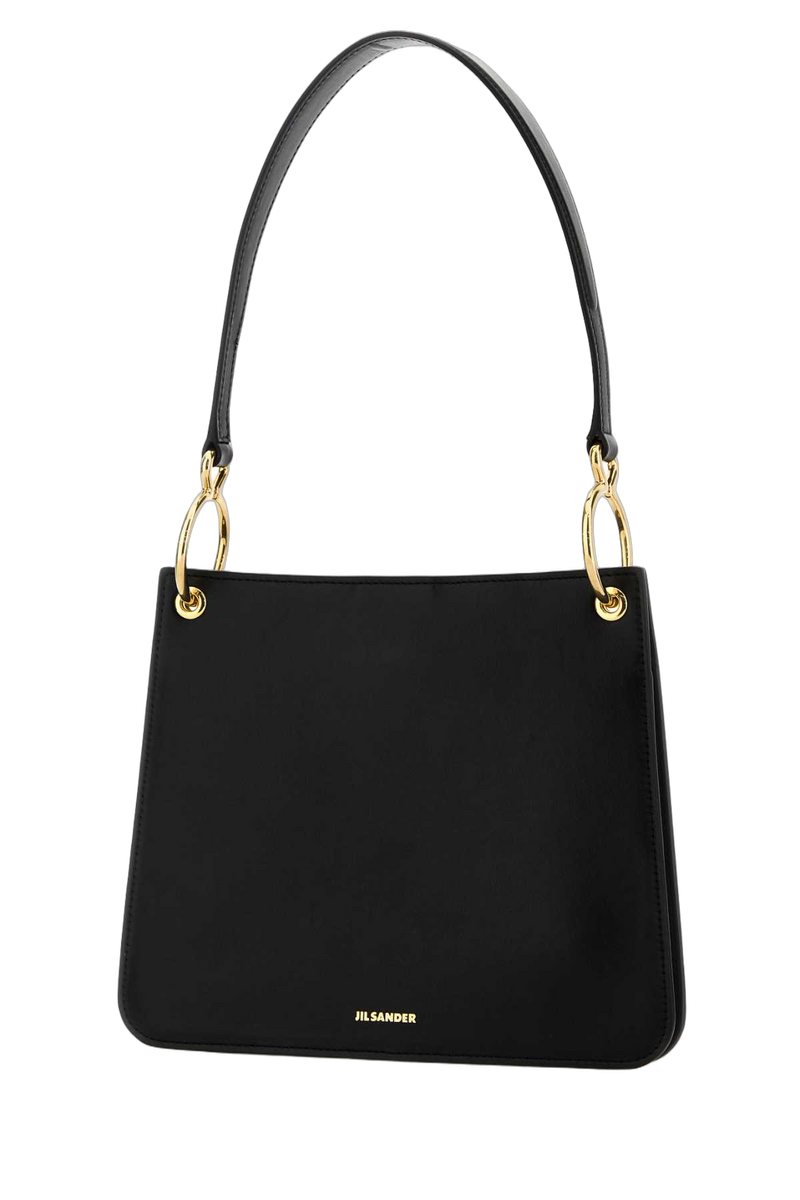 Jil Sander Ovine Leather Shoulder Bag — Black