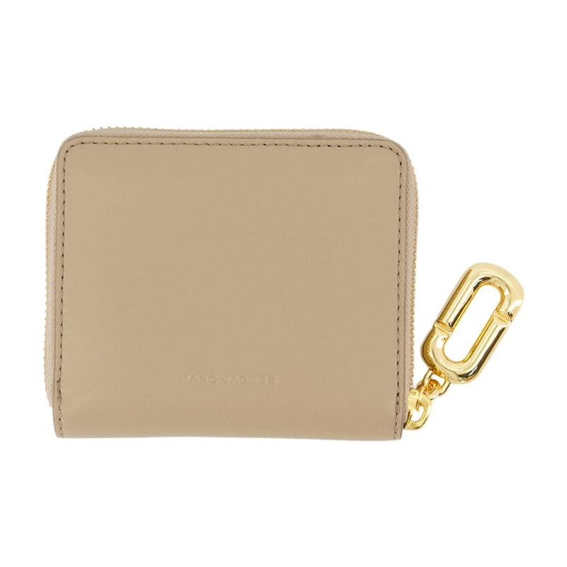Marc Jacobs Slim Compact Leather Wallet — Beige Cowhide Accessories /