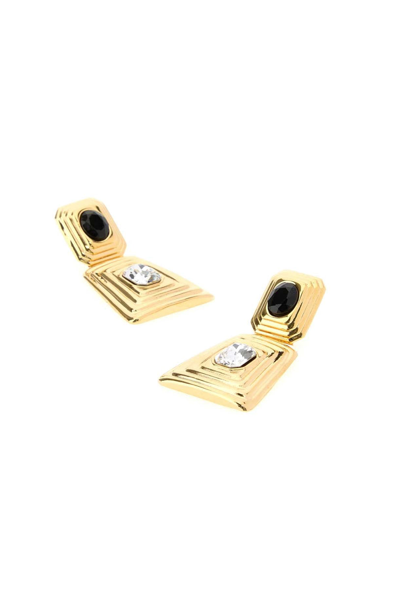 Alessandra Rich Crystal Earrings — Gold
