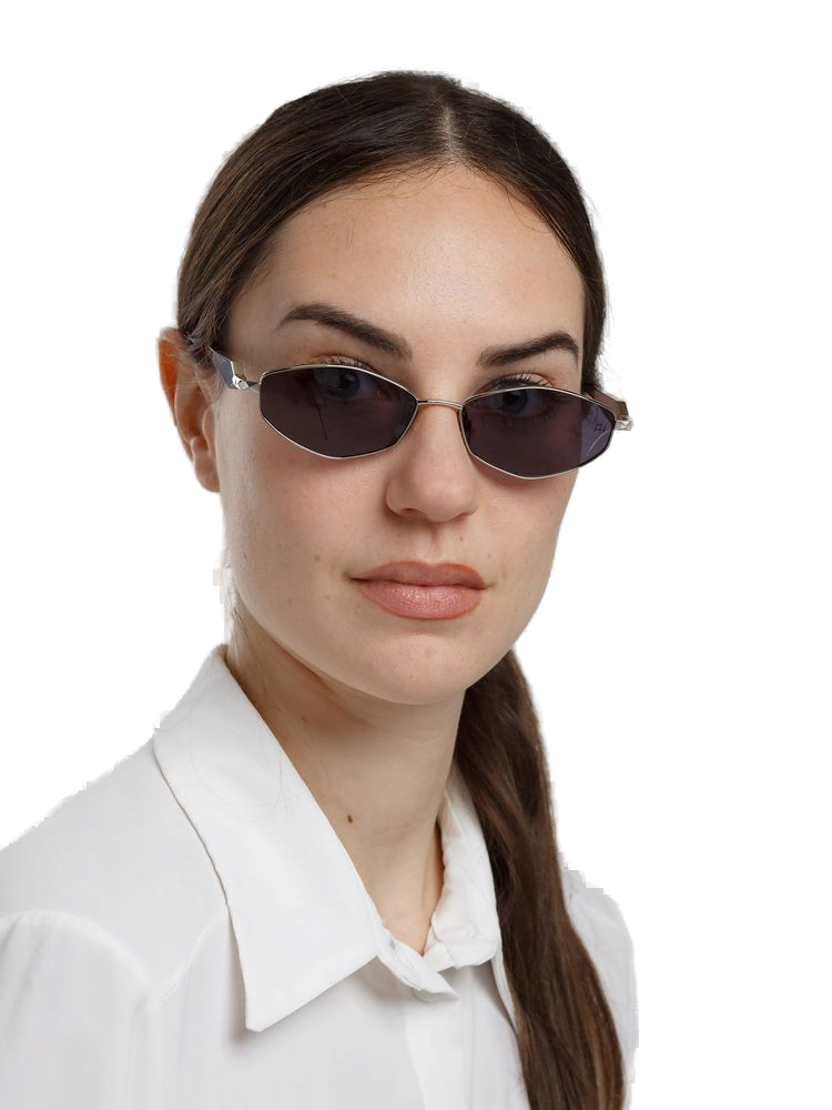 Ana Hickmann Ah3353 Metal Oval Sunglasses — Silver