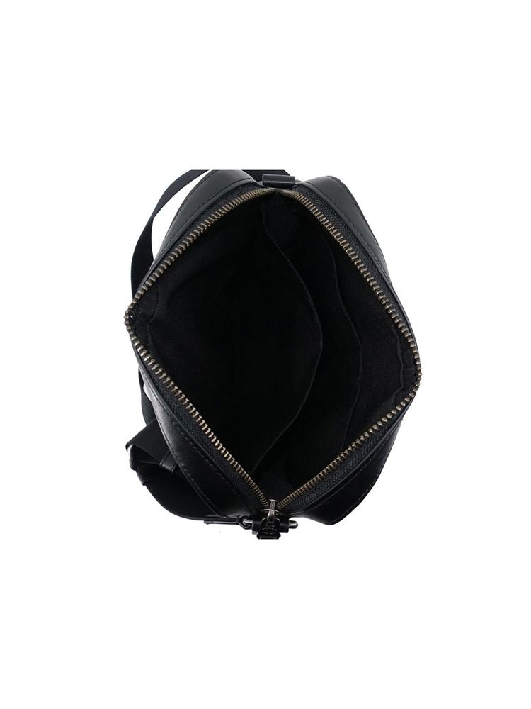 Coach Debossed Calf Leather Shoulder Bag — Black