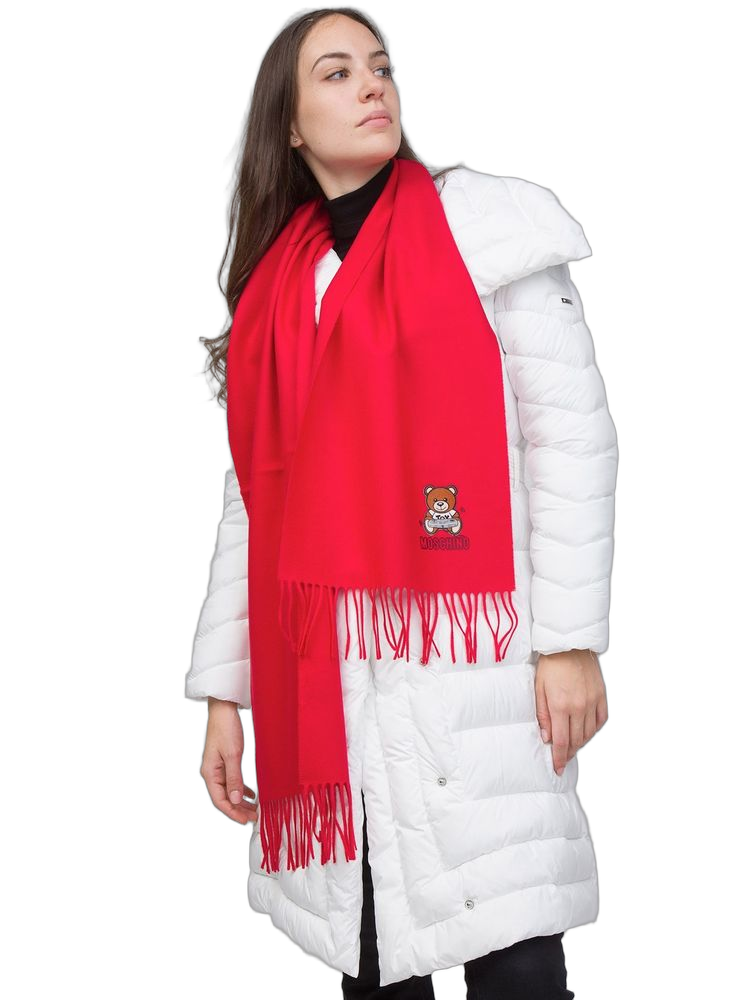 Moschino Lambswool Scarf — Red Scarfs