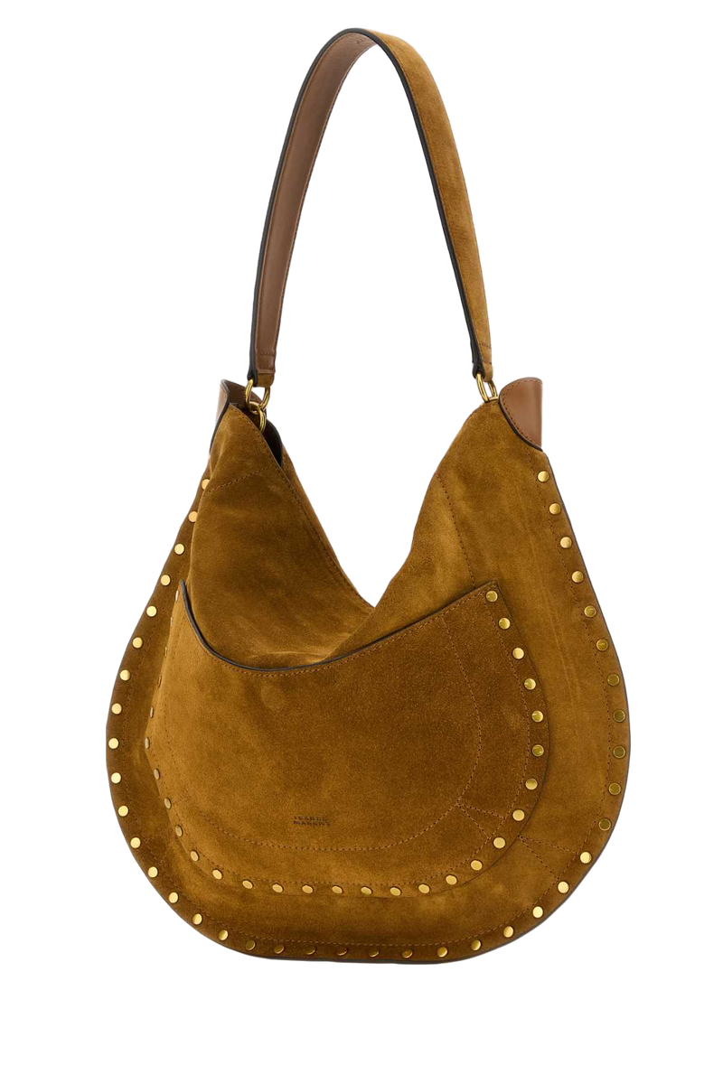 Isabel Marant Studded Suede Hobo Bag — Brown