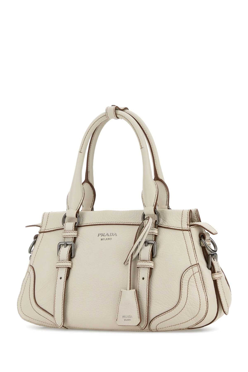 Prada Shopping Shoulder Bag — Beige
