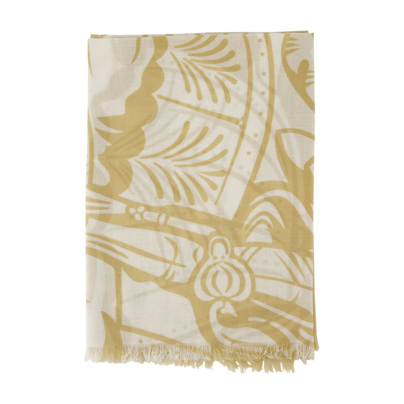 Burberry Wool With Shell Embroidered Detail Scarf — Beige Scarfs