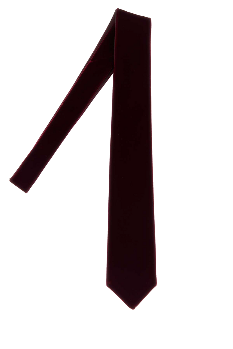 Giorgio Armani Stretch Velvet Necktie Bordeaux Neckties