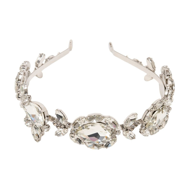Self-Portrait Multi-Crystal Headband — Silver Pearls Headbands