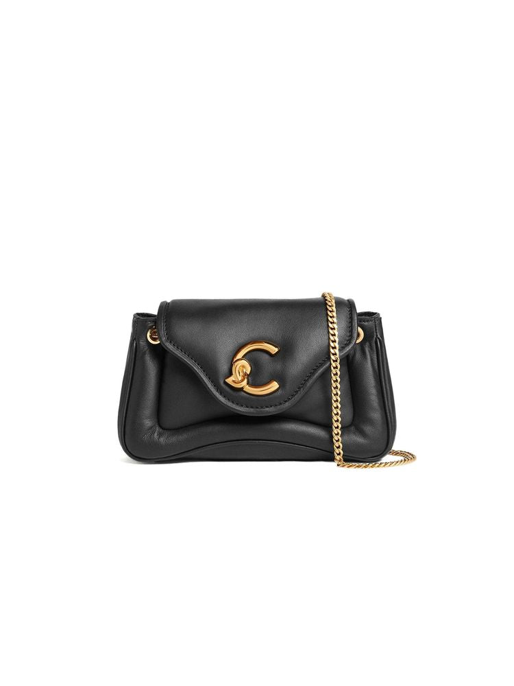 Coccinelle Shoulder Bag — Black Cowhide