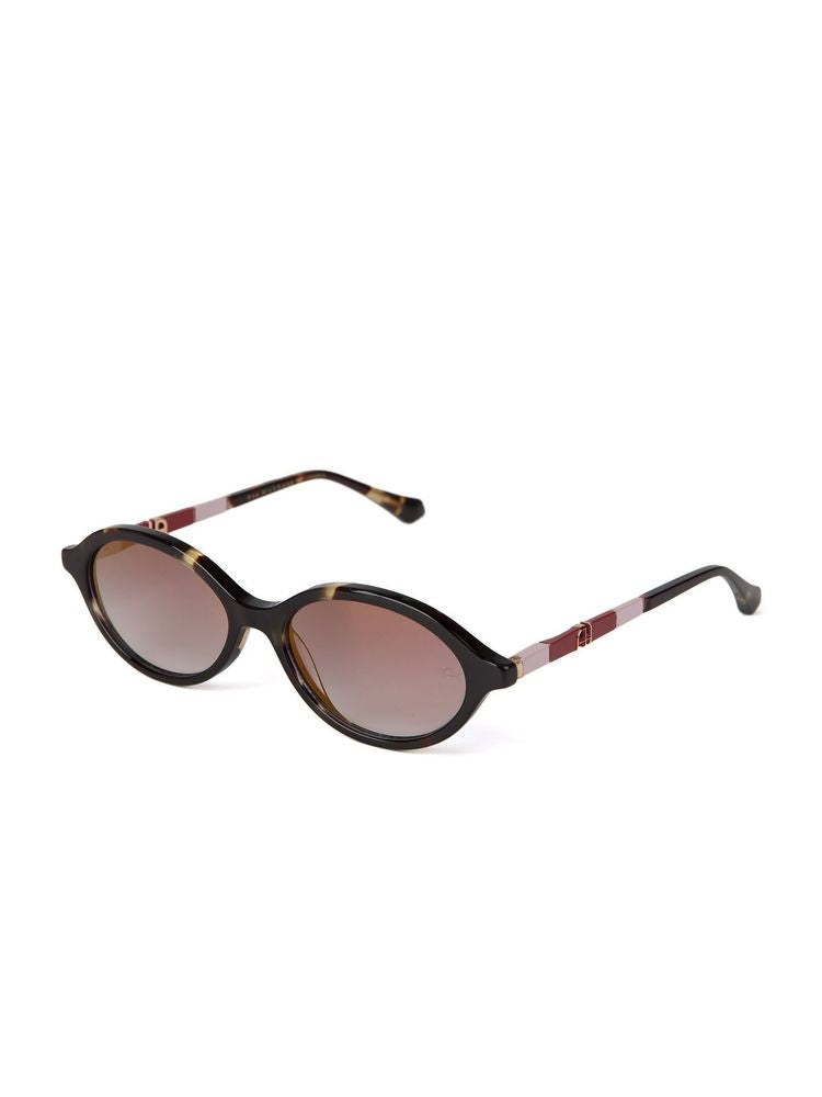 Ana Hickmann Ah9539 Oval Cat-Eye Acetate Sunglasses — Tortoise