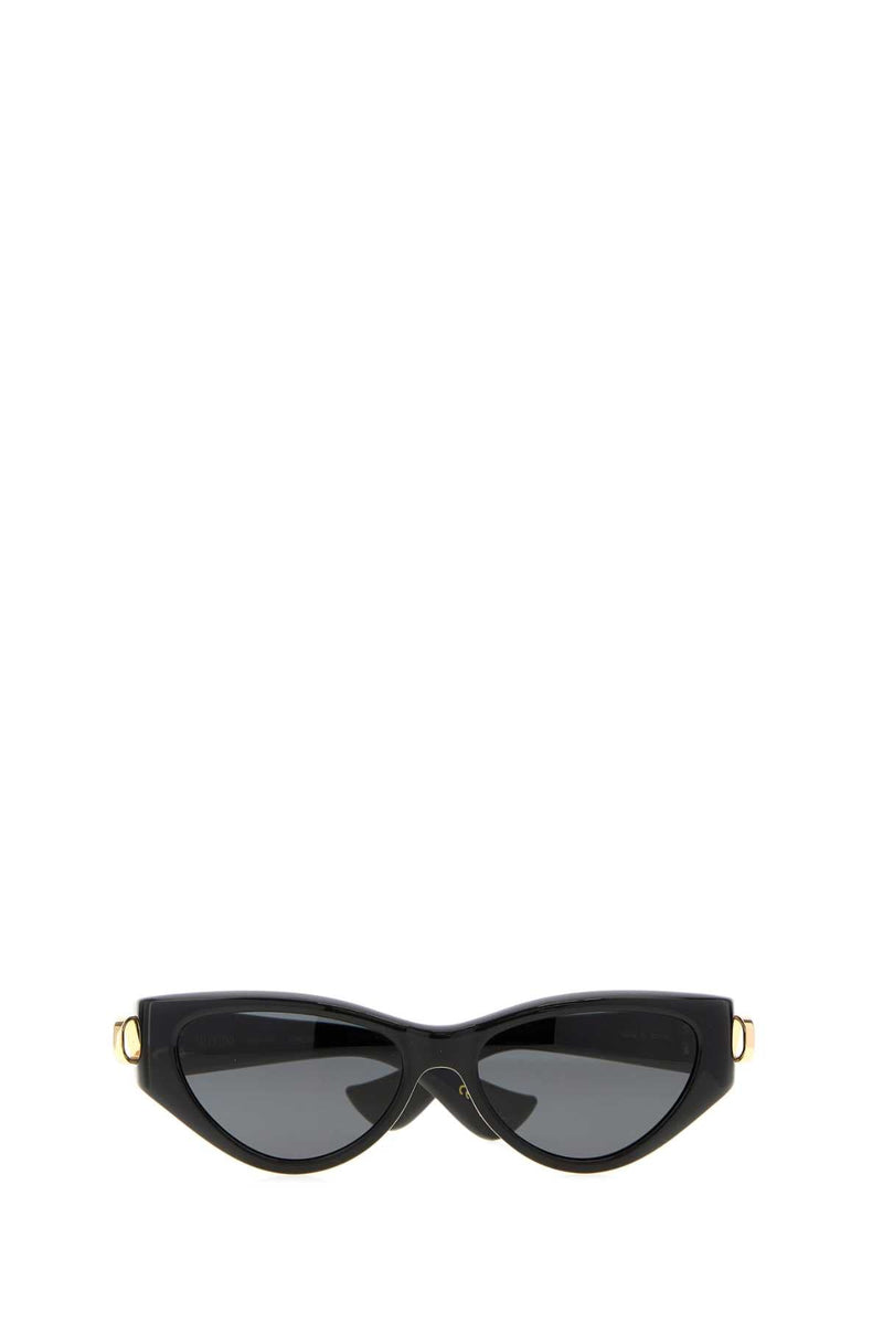 Valentino Garavani Sunglass Acetate Cat-Eye Sunglasses — Black Exterior