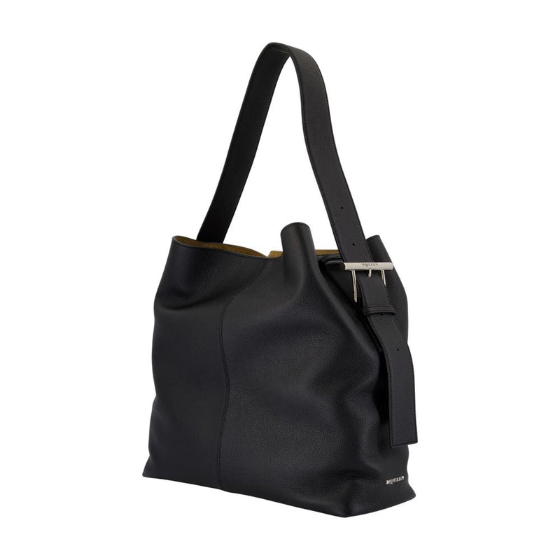 Alexander Mcqueen Calfskin Shoulder Bag — Black