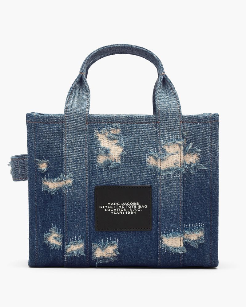 Marc Jacobs Distressed Rip-And-Repair Denim Tote Bag — Blue Cotton
