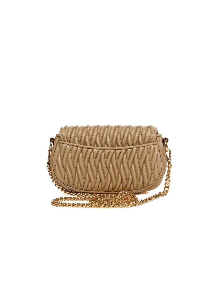 Michael Kors Mila Crossbody Bag — Beige Polyvinyl Chloride