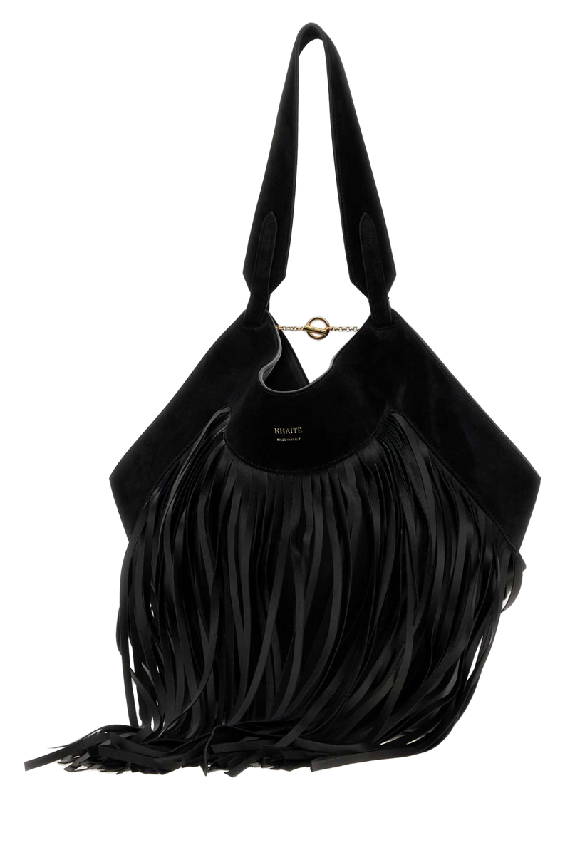 Khaite Fringe Shoulder Bag — Black