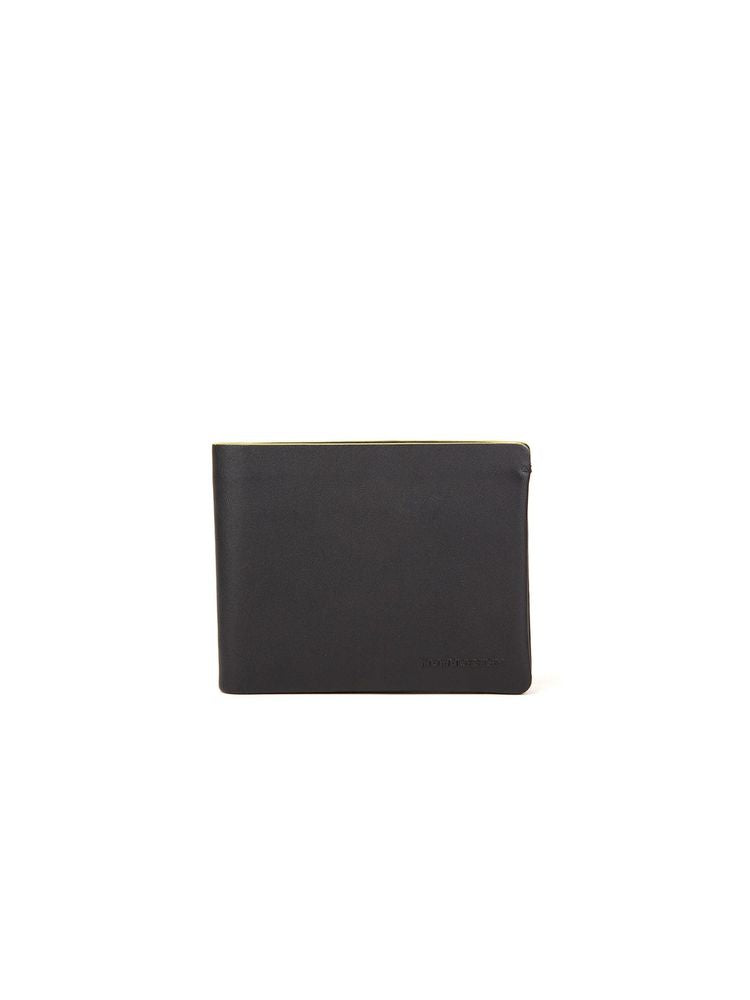 Momo Design Leather With Contrast Stitching Wallet — Black