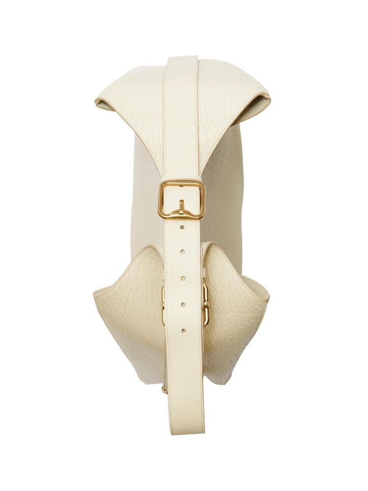 Burberry Grainy Leather Shoulder Bag — White