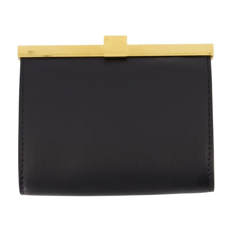 Anine Bing Calfskin Leather With Gold-Tone Frame Clutch — Black
