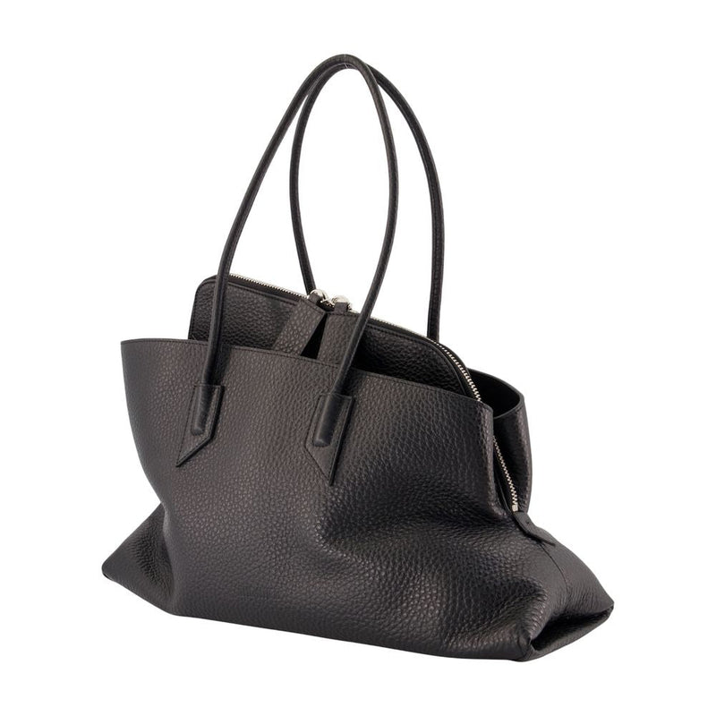 The Attico La Passeggiata Shoulder Bag — Black Calfskin
