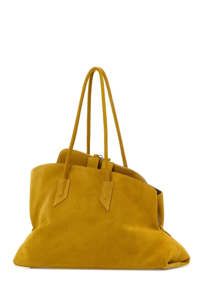 The Attico Suede Shoulder Bag — Yellow