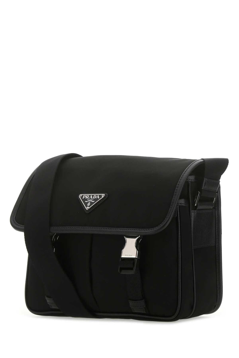 Prada Re-Nylon And Calf Leather Crossbody Bag — Black Poliammide Riciclata-vitello