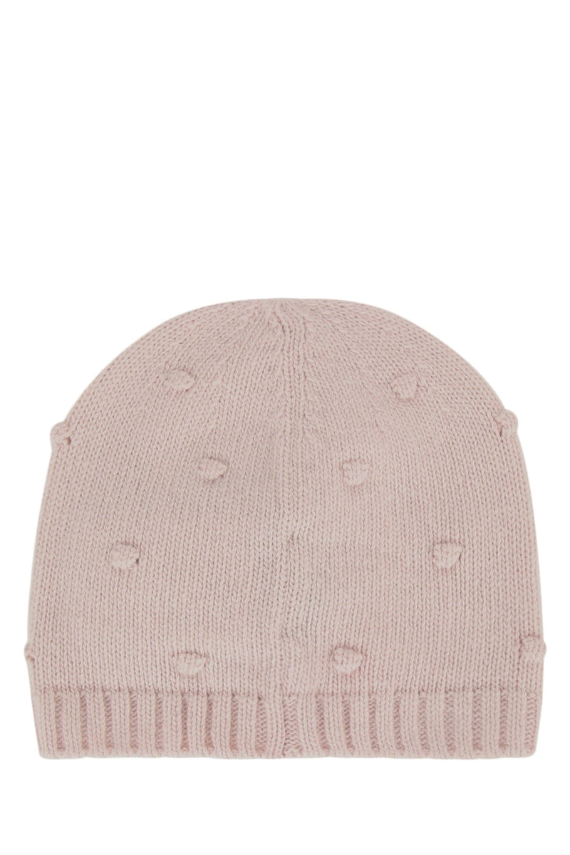 Moncler Jr Hat Monogram-Knit Beanie — Pink Wool Beanies