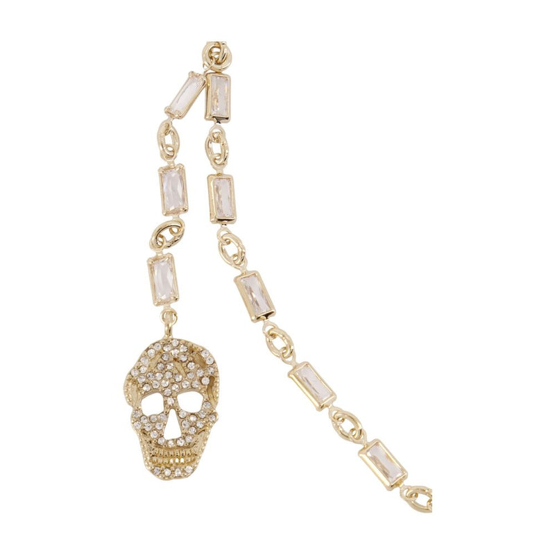 Alexander Mcqueen Pavé Skull Bracelet — Gold Metal Bracelets