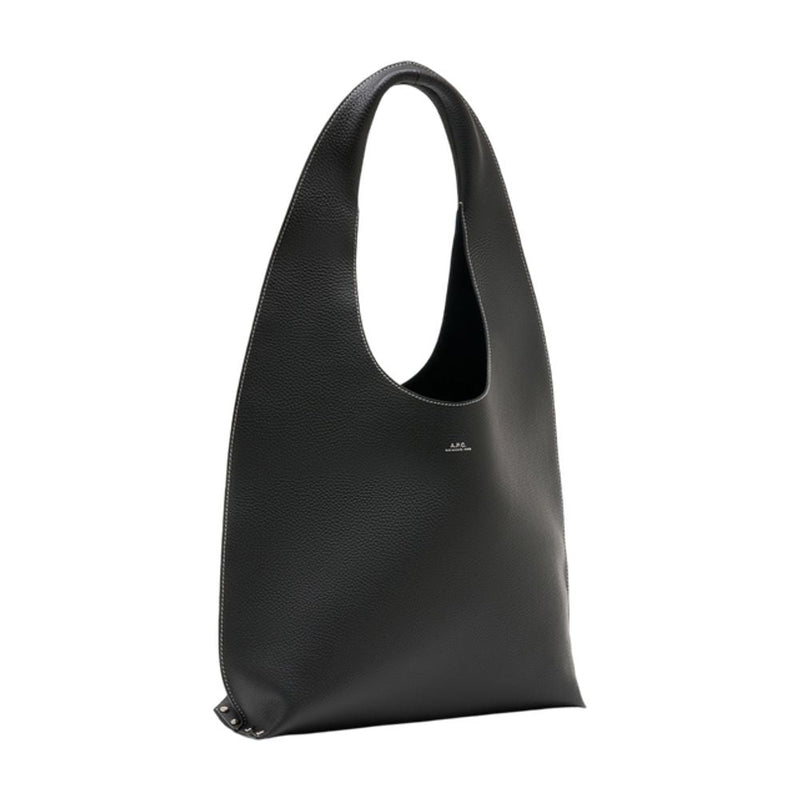 A.p.c. Minimalist Leather Shoulder Bag — Black Cowhide