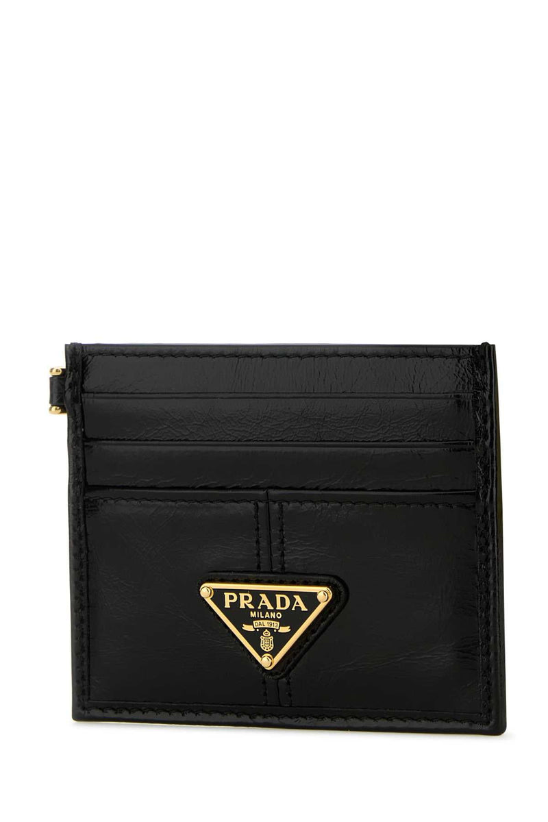 Prada Vitello Leather Card Case — Black Cases