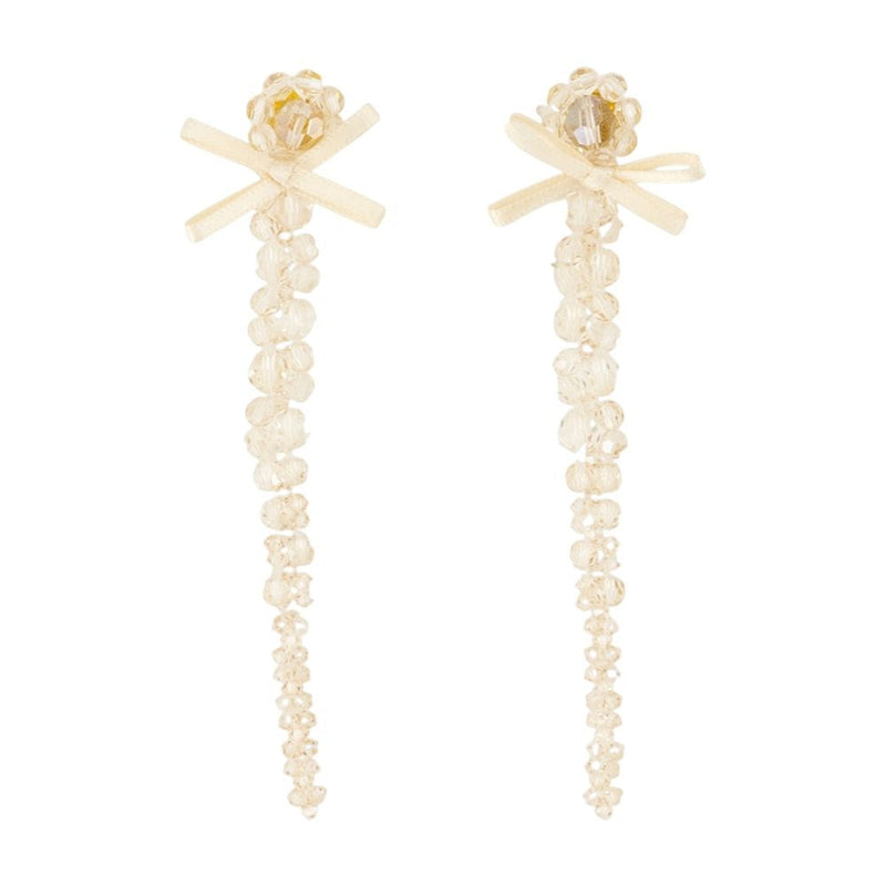 Simone Rocha Crystal Bow Drip Earrings — Yellow Others