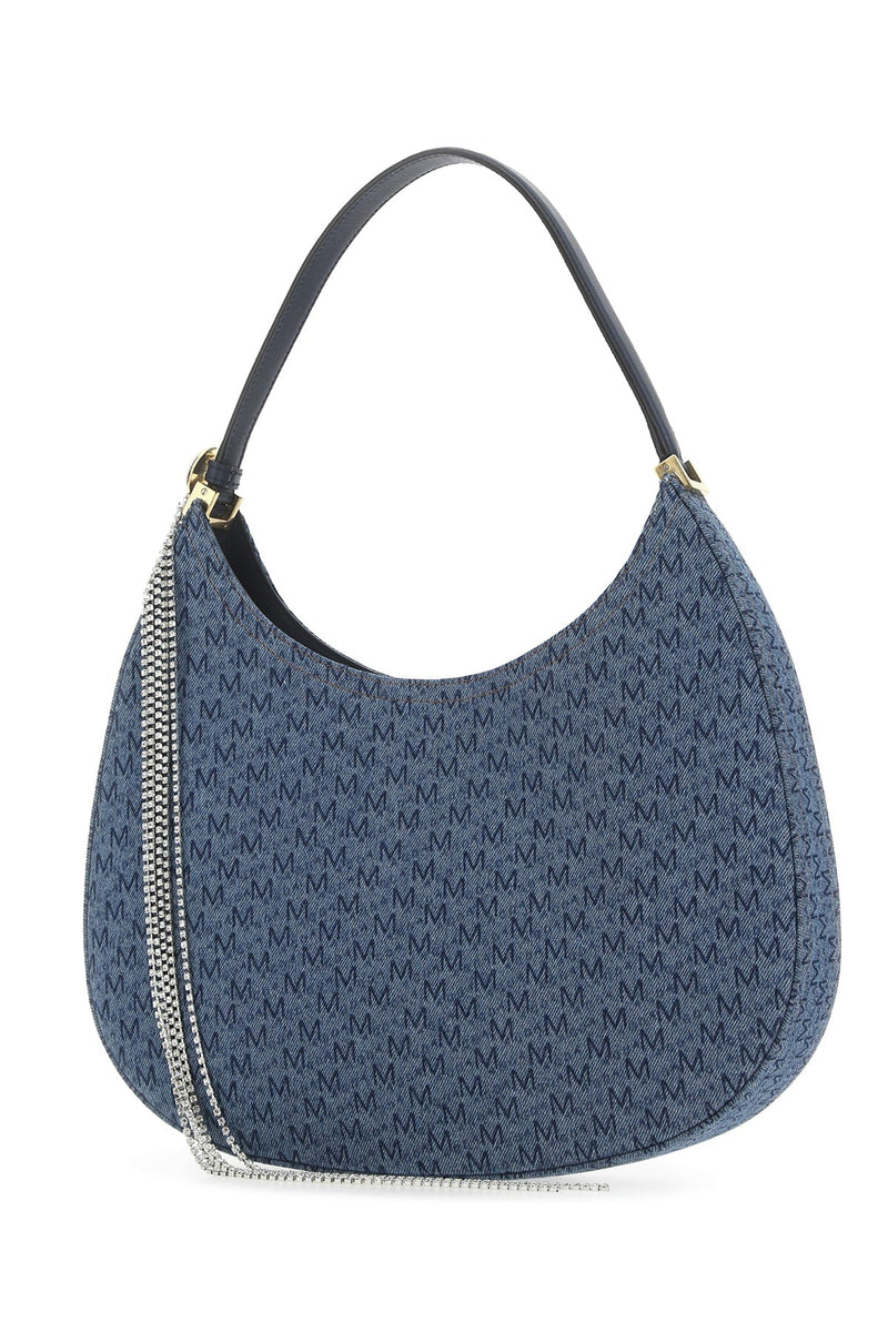 Magda Butrym Logo-Jacquard Fabric Shoulder Bag — Blue