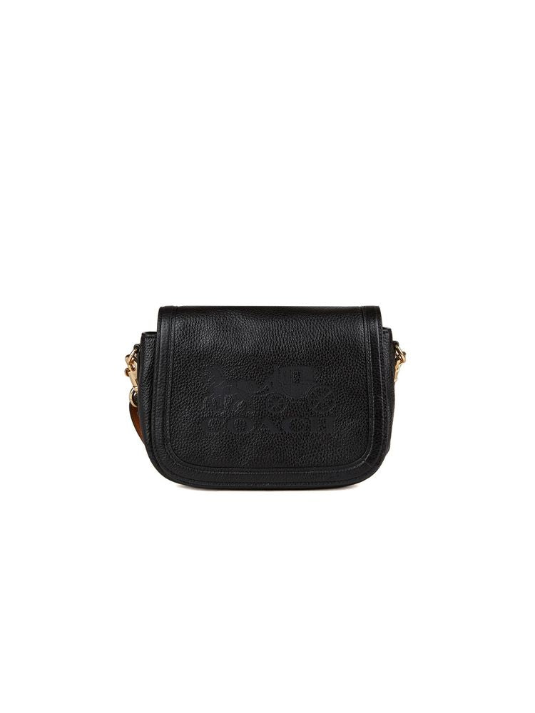 Coach Structured Leather Crossbody Bag — Black