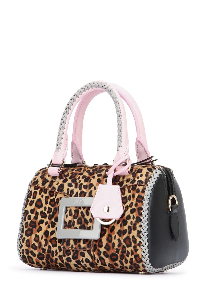 Roger Vivier Top Handle Bag — Multicolor Leopard-print Calf Hair