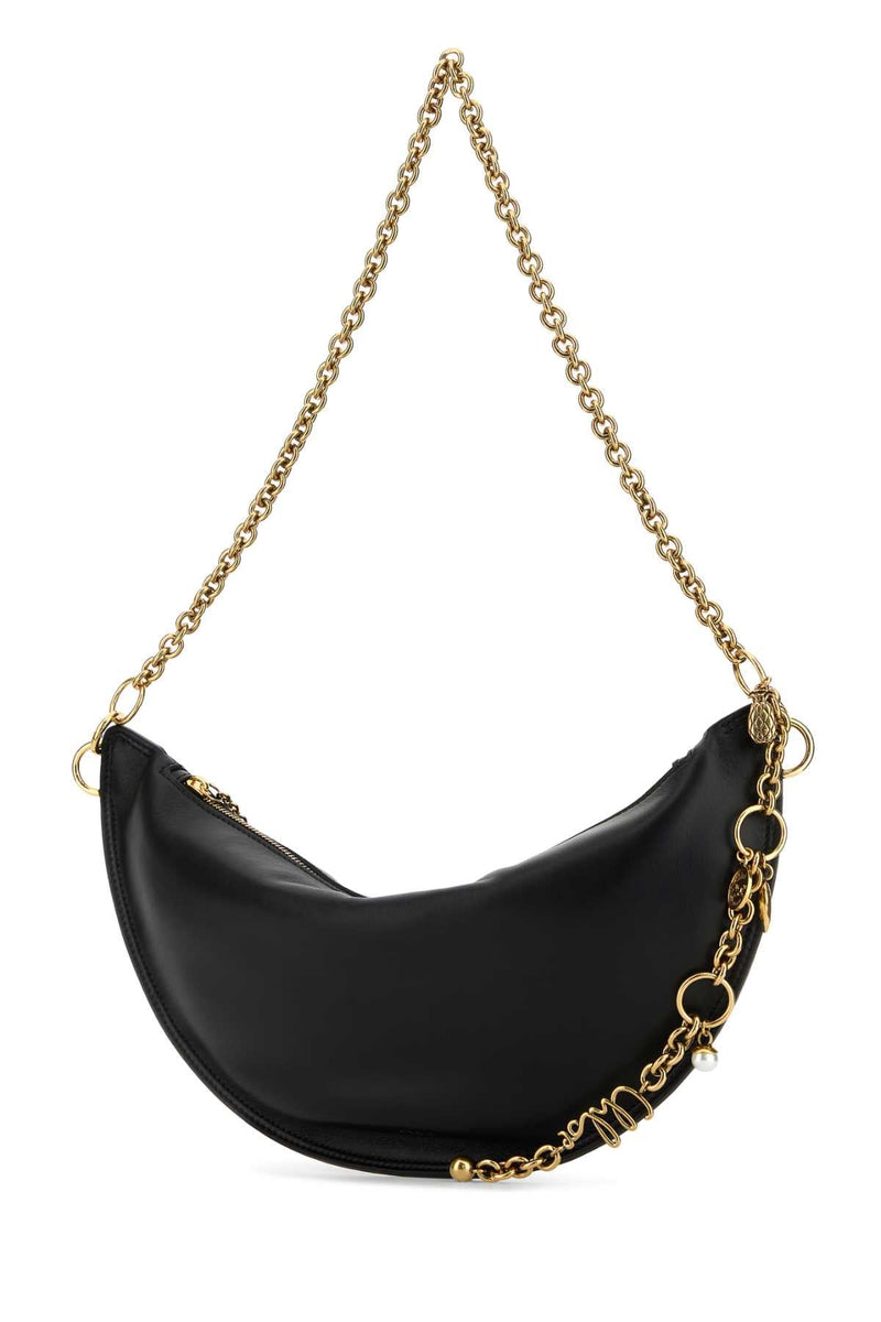 Chloé Chain-Strap Nappa Lamb Shoulder Bag — Black