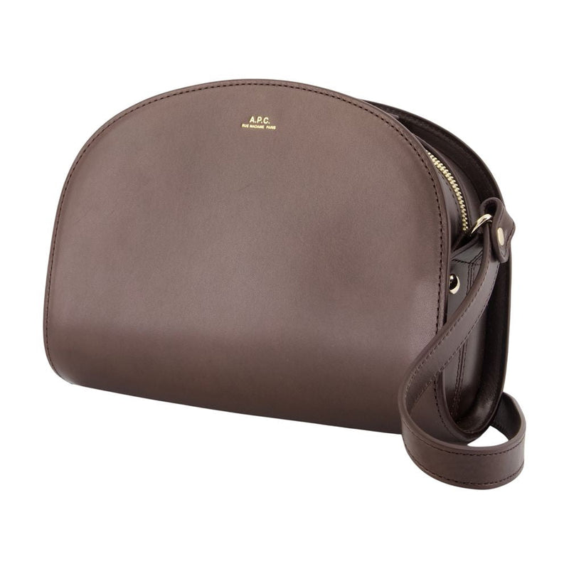 A.p.c. Demi Lune Crossbody Bag — Brown Cowhide