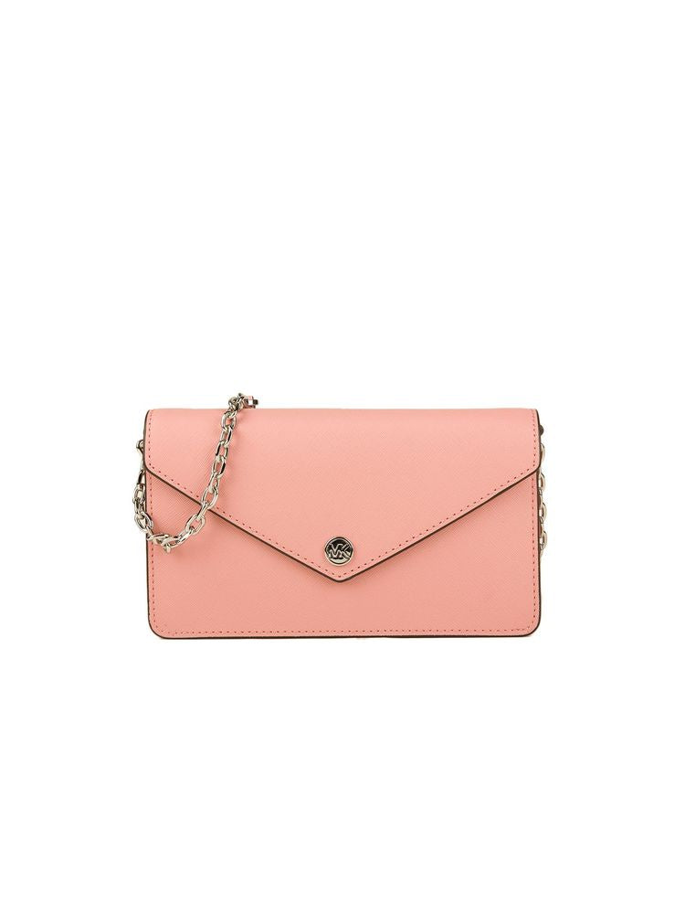 Michael Kors Saffiano Leather Envelope Crossbody Bag — Pink