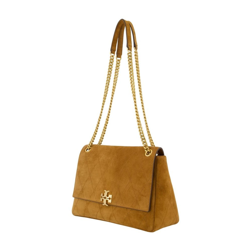 Tory Burch Quilted Calfskin Shoulder Bag — Brown