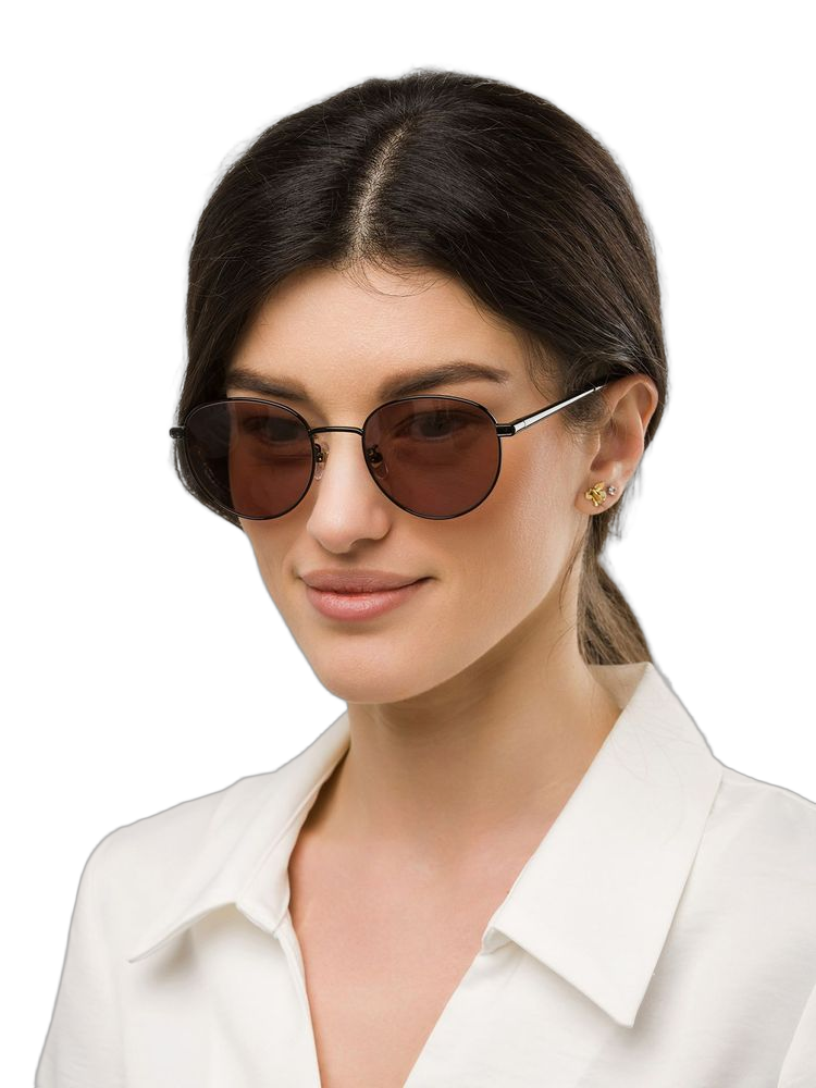 Furla Sfub19 Metal Round-Frame Sunglasses — Black