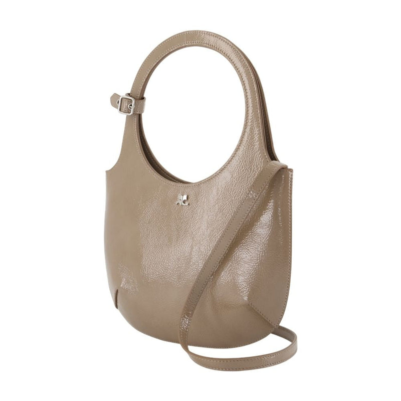 Courrèges Holy Shoulder Bag — Brown Calfskin