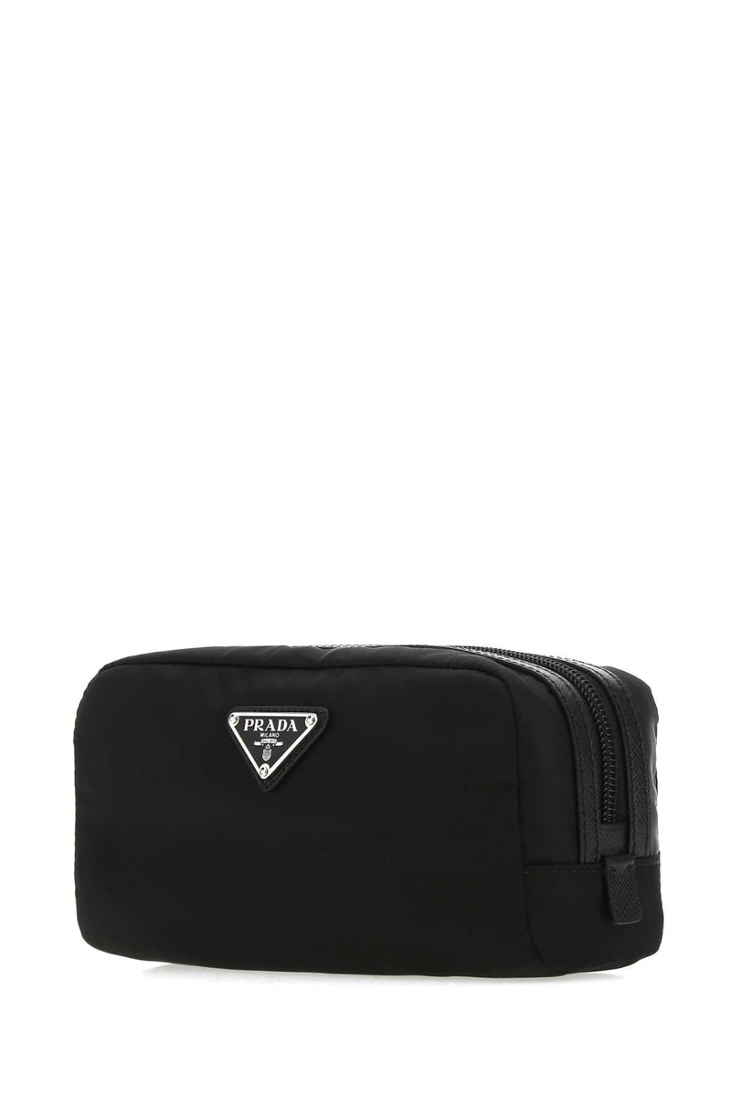 Prada Re-Nylon Travel Wallet — Black Poliammidericiclata-vitello