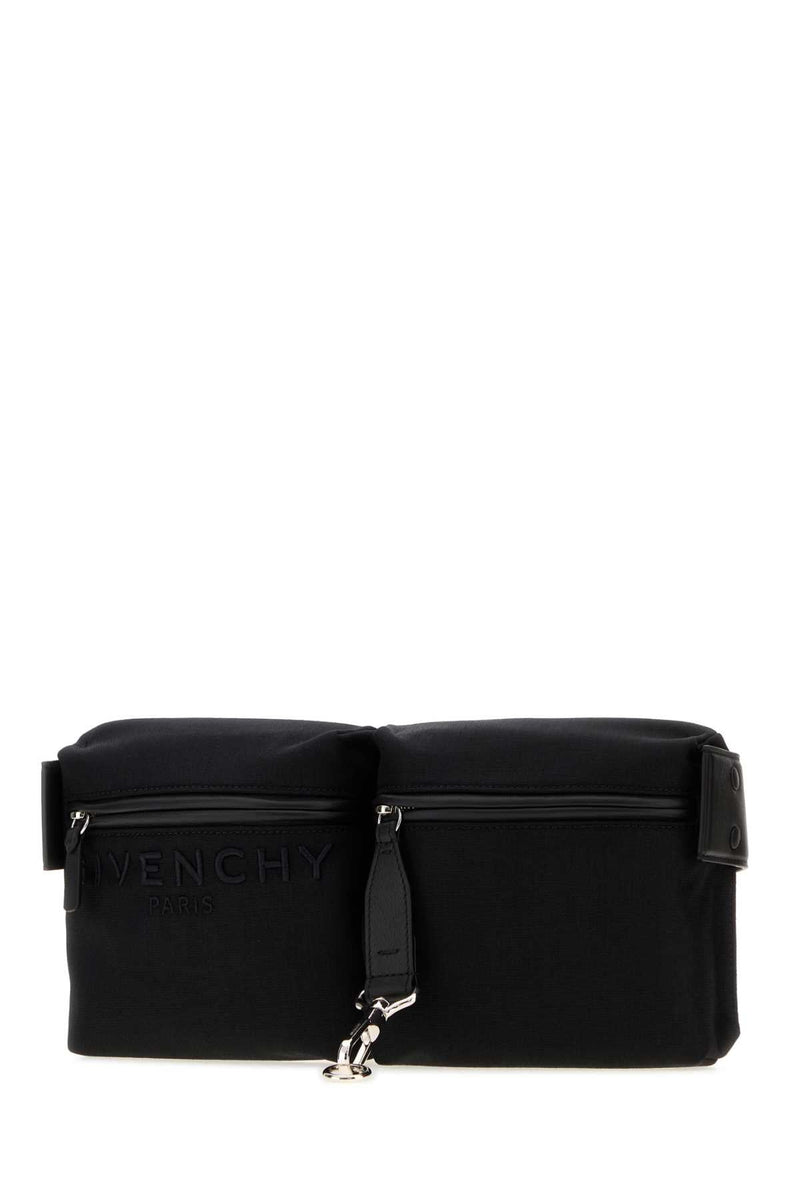 Givenchy Logo Nylon Shoulder Bag — Black
