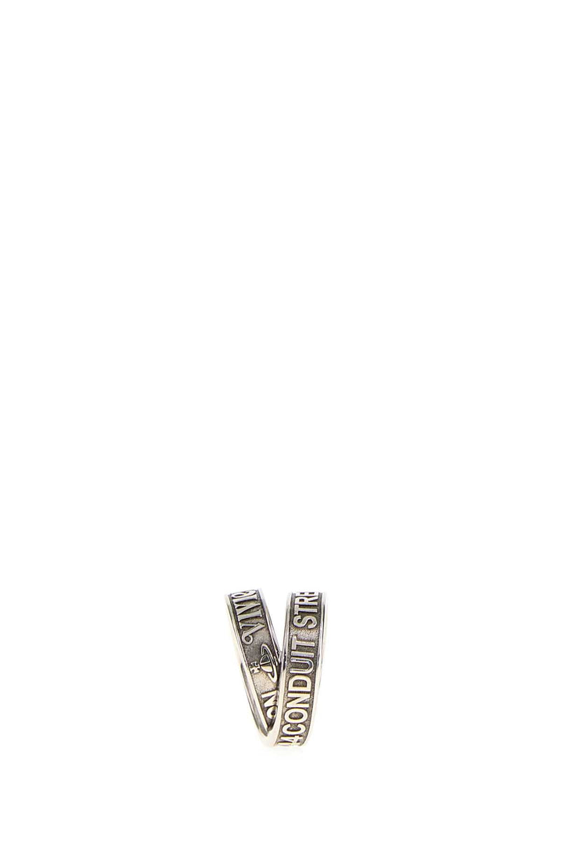 Vivienne Westwood Textured Metal Band Ring — Silver Rings