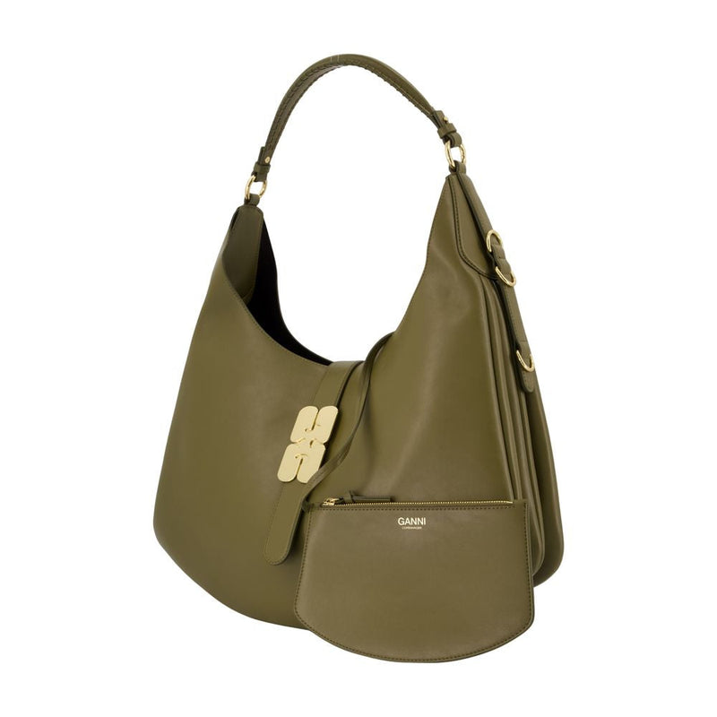 Ganni Kat Shoulder Bag — Green Synthetic