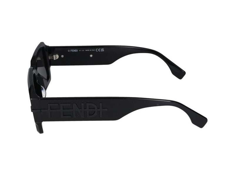 Maison Fendi Fe40073u Rectangular Frame Sunglasses — Black Standard