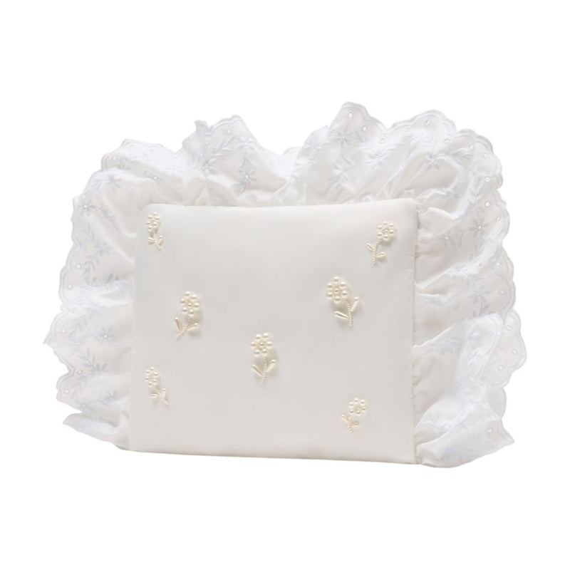 Simone Rocha Gold-Embroidered Floral Clutch — White Synthetic