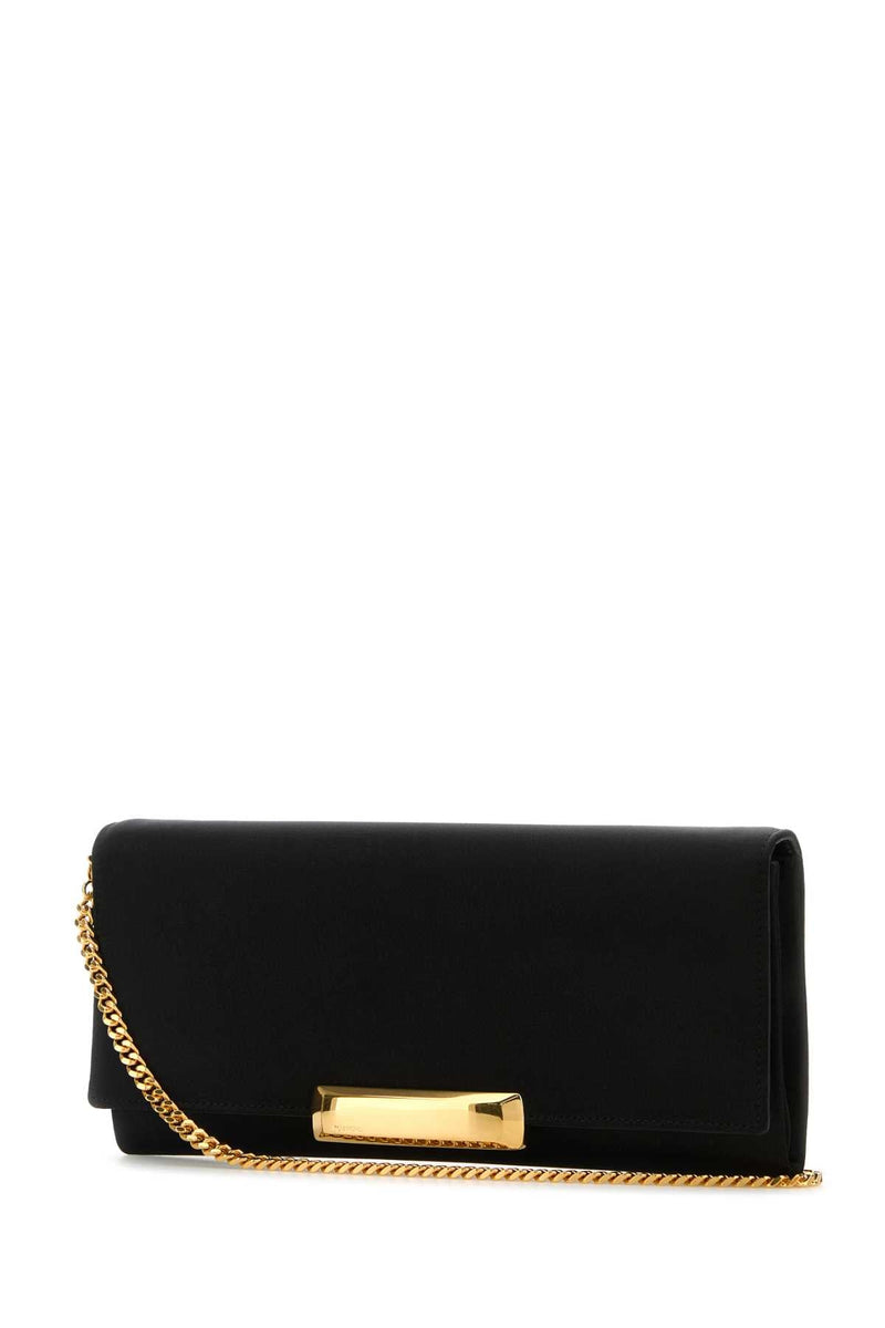Tom Ford Gold-Trimmed Clutch — Black
