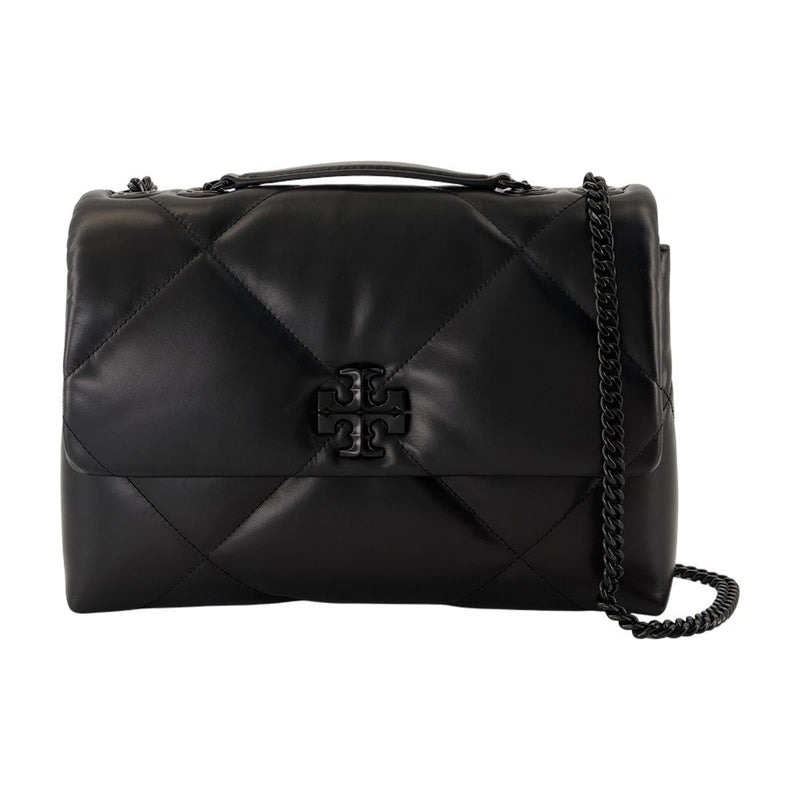 Tory Burch Diamond-Quilted Leather Shoulder Bag — Black Cowhide