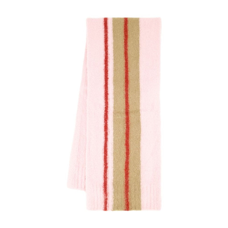 Samsøe Striped Wool Scarf — Pink Scarfs